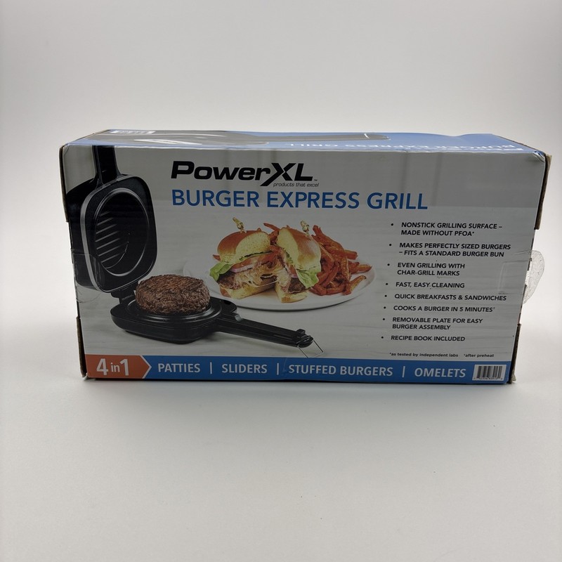 PowerXL 4 in 1 Burger Express Grill Electric Nonstick Indoor Black New gallery