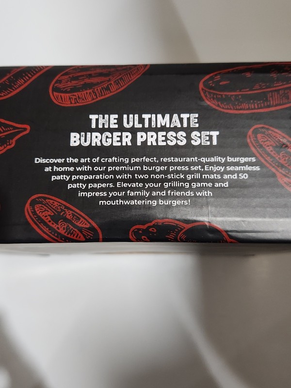 SHIZZO Smash Burger Press Kit 7' Heavy Duty Cast Iron Bacon Smasher with 50 Patt gallery