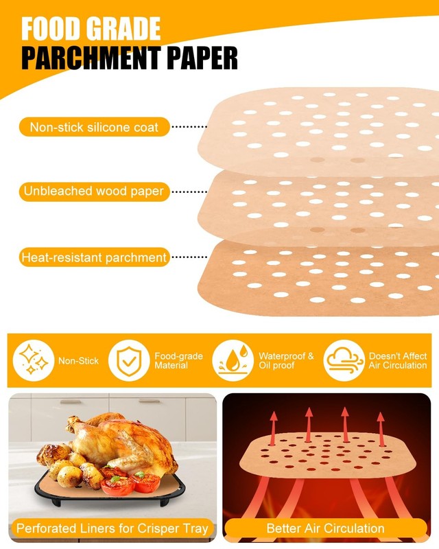 230PCs Air Fryer Liners For Chefman 2QT Mini Airfryer, Parchment Paper gallery
