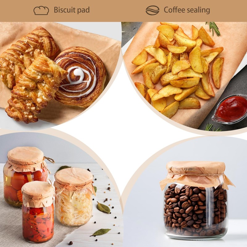 Putmhim 200Pcs 6 x 6 In Hamburger Patty Paper, small size, wood color gallery