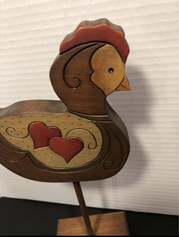 Wooden Rooster Approx 10” High Rustic Country Farmhouse Kitchen EUC gallery