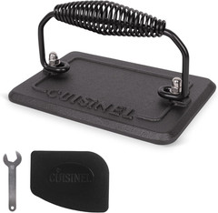 Grill Press – Cast Iron Burger Press for Bacon, Steak & Hamburgers – 6.75″ X 4.5