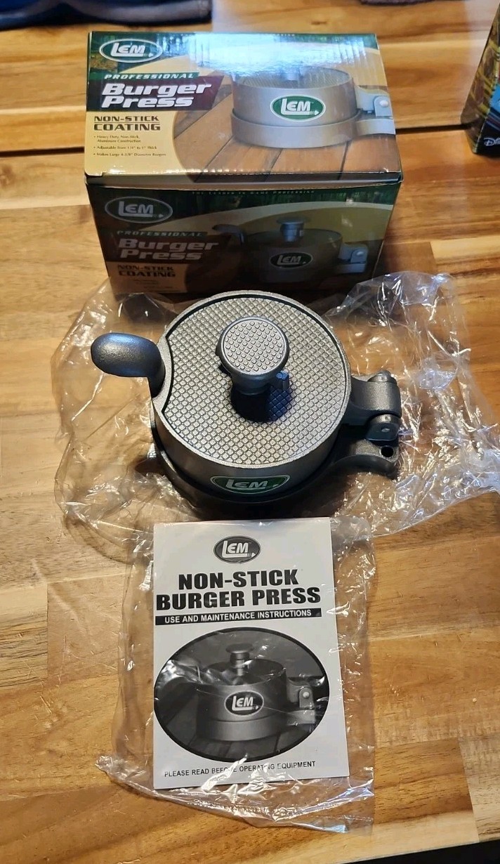 LEM Professional Burger Press Adjustable Non-Stick Coating Heavy Duty Aluminum gallery
