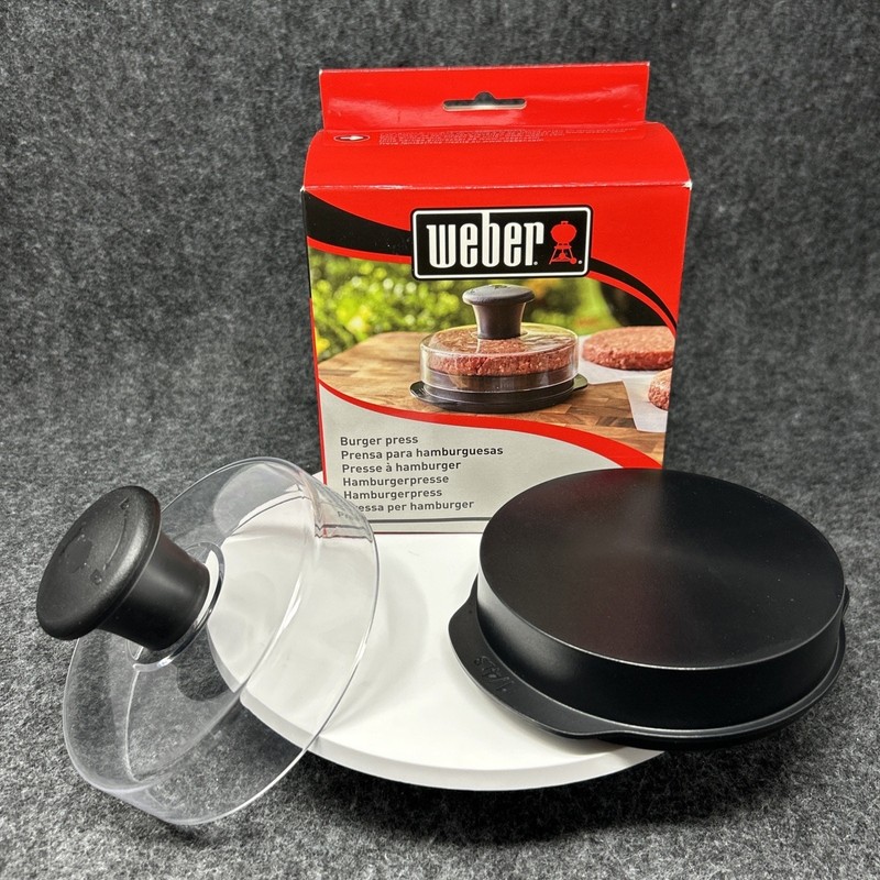 Weber Original Burger Press 6483 Boxed Black Handle 1/4 & 1/2 lb Patty Maker New gallery