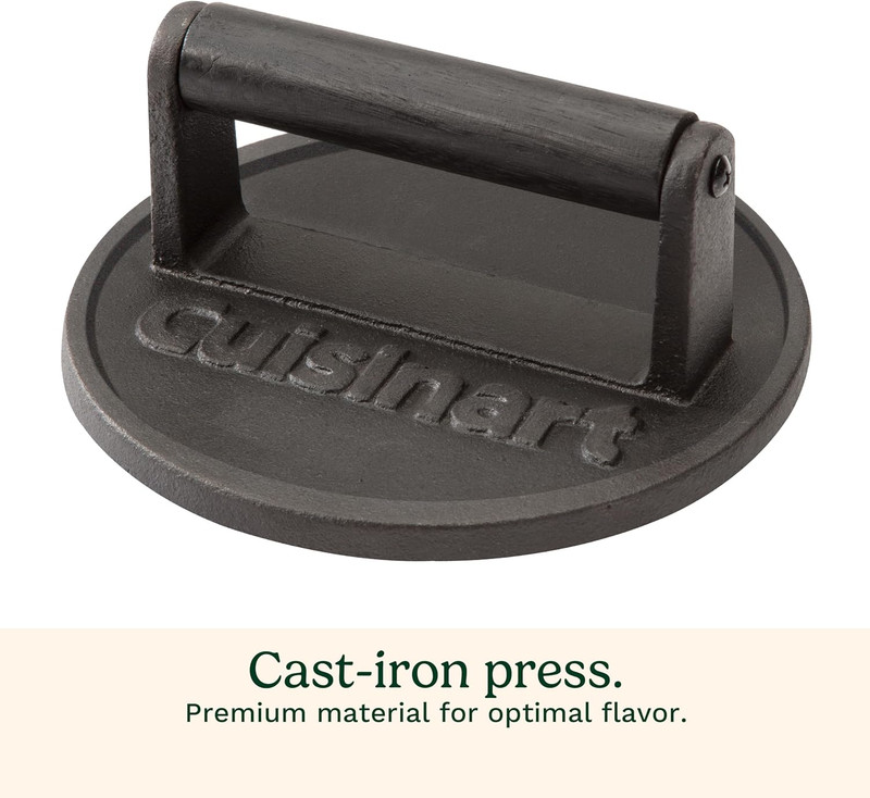 6.5" Cast Iron Smashed Burger Press, round Flat Edge Grill Press for Crispy Smas gallery