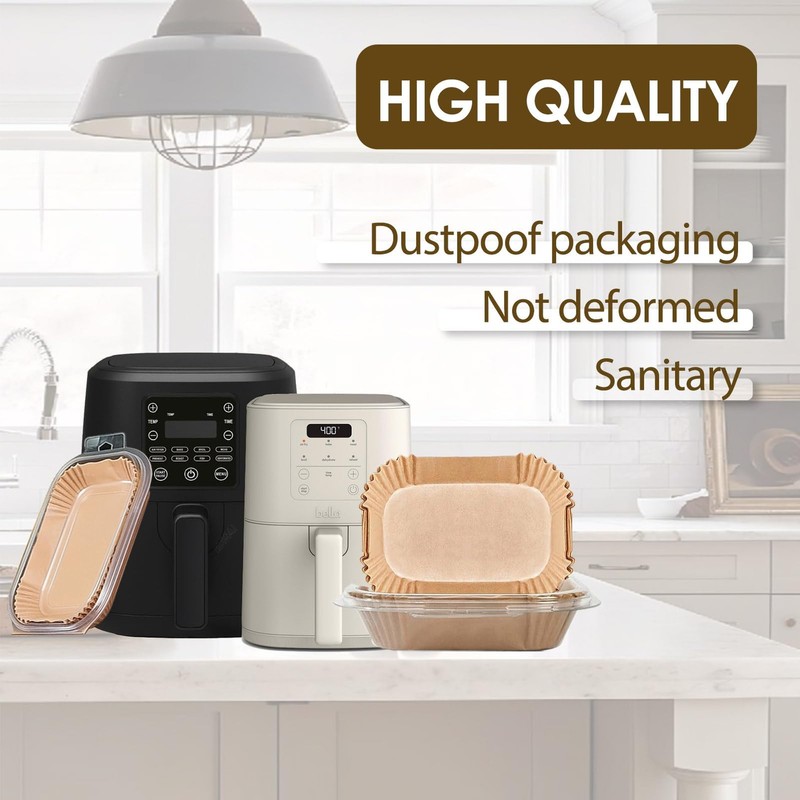 Air Fryer Liners for Bella, Rectangle Liners, 8.3×5.3 Inch, Natural gallery