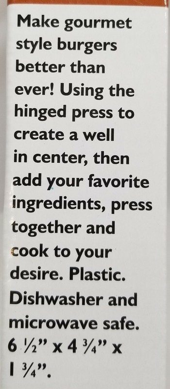 Chef's Best Stuffed Burger Maker - Add Cheese or Chopped Vegetables - NIB gallery