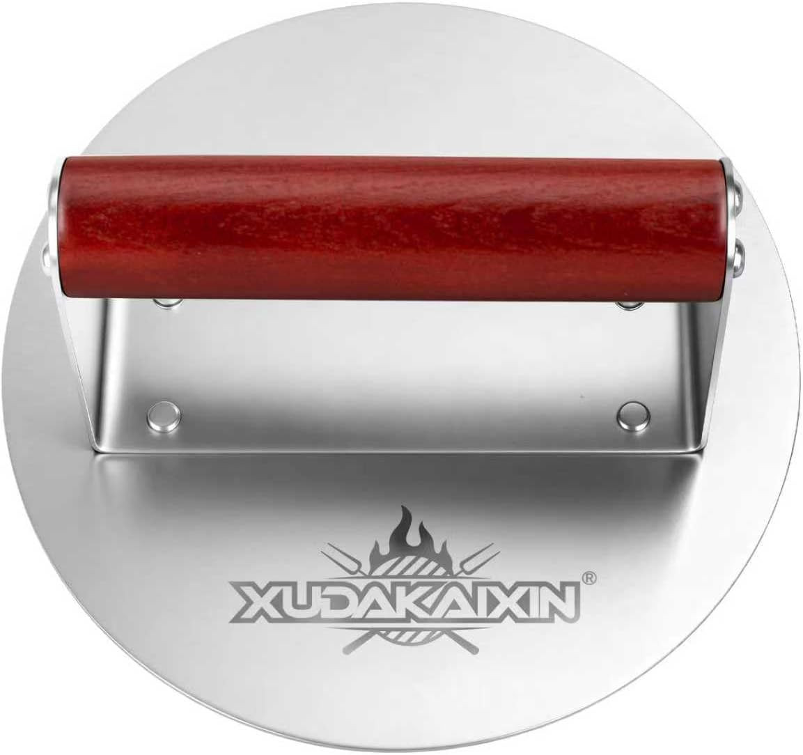 XUDAKAIXIN Stainless Steel Smash Burger Press 6.3",Hamburger Smasher Tool,BBQ Gr gallery