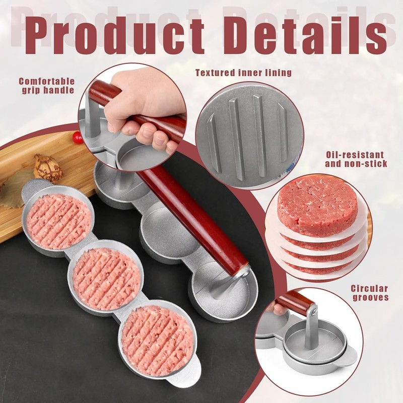 Mini Burger Press Sausage Patty Press Slider Burger Press To Make 3 Patties gallery