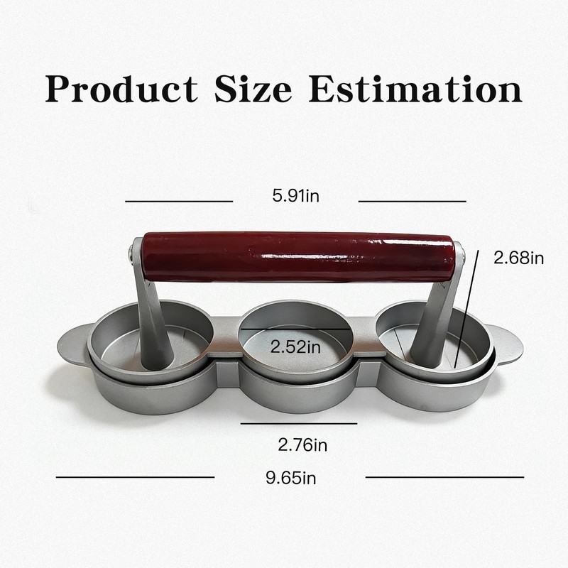 Sausage Patty Press Hamburger Maker 3In1 Mini Burger Non Stick 2.64Inch gallery