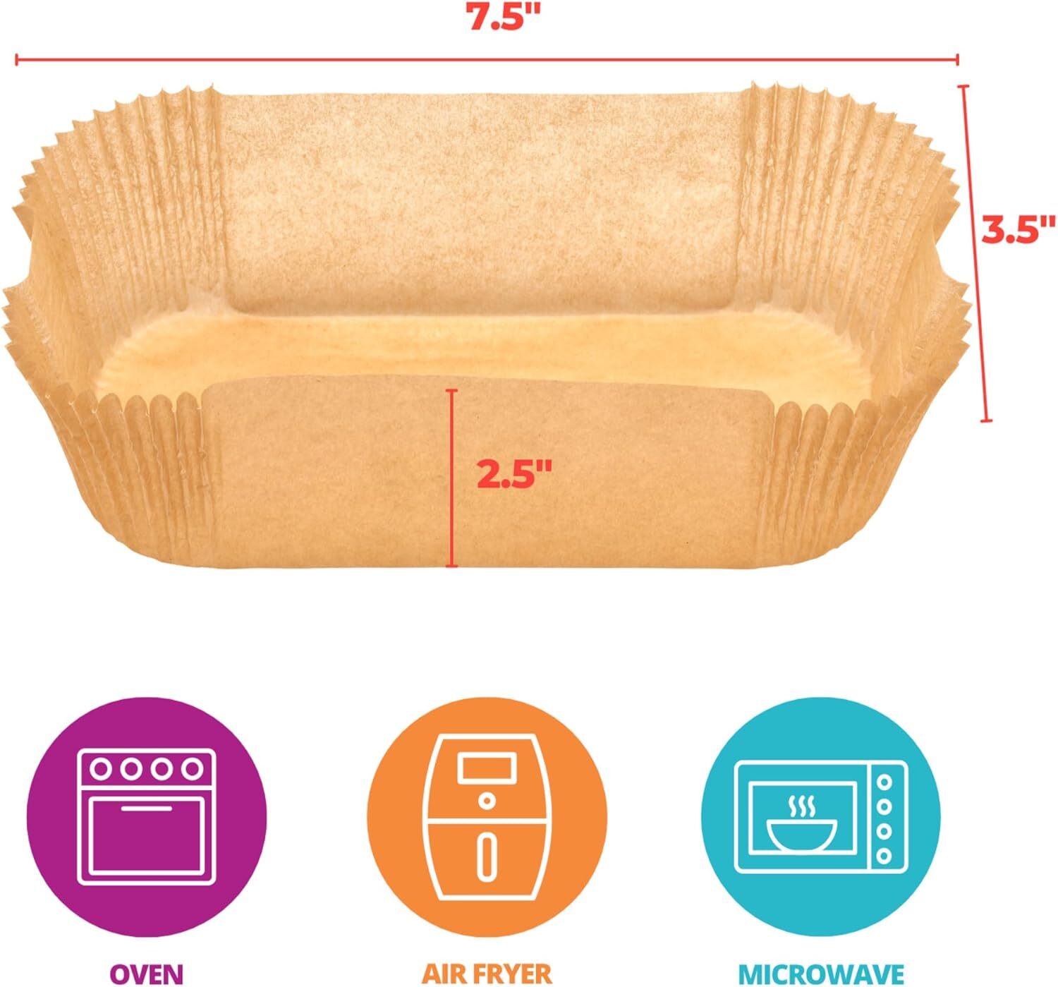 DecoPac 2lb Loaf Pan Liners, 100 Pack, Non-Stick Siliconized 2lb, Natural gallery