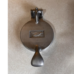 vintage aluminum meat press with duck