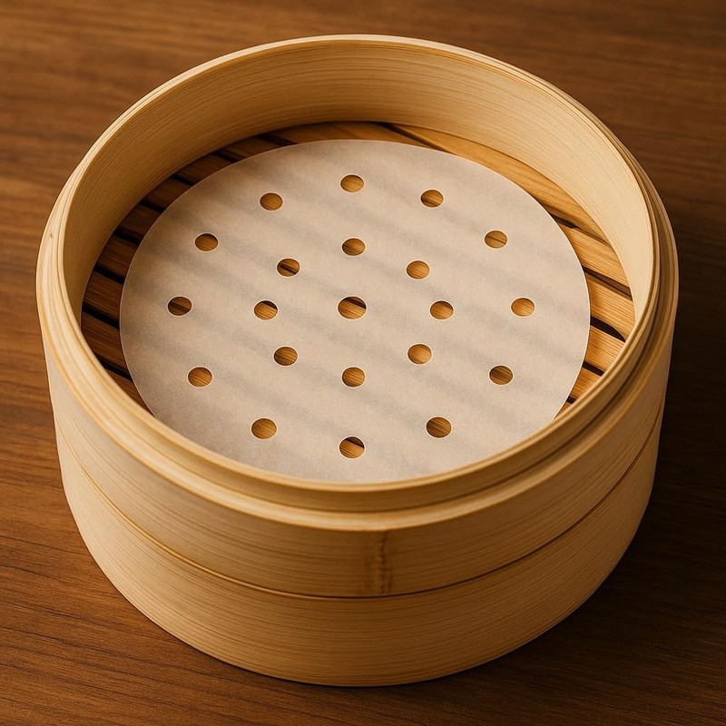 Air Fryer Parchment Paper, Set of 200, 8 inch Steamer 8 inch, White gallery