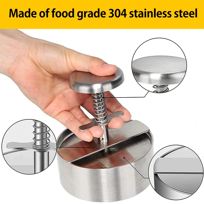 Hamburger Press Burger Press for Making Meat Patties Kitchen Tool Stainless NEW gallery