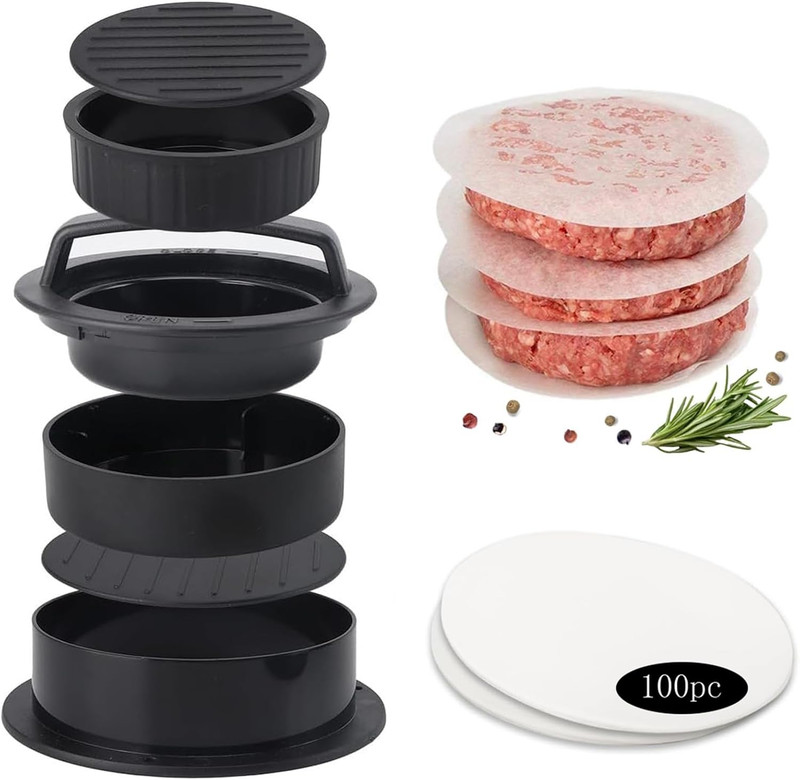 Hamburger Press Patty Maker, Burger Press,Hamburger Press, 3 in 1 Non Stick Patt gallery