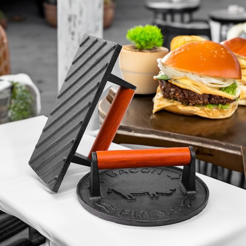8.5 inch Rectangle & 7 inch Round Smash Burger Hamburger Smasher Patty Maker New gallery