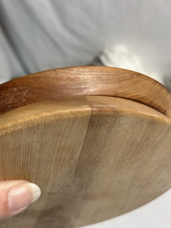 Vintage Wooden Hinged Hamburger Press 5.5” Patty Maker Kitchy Chef gallery