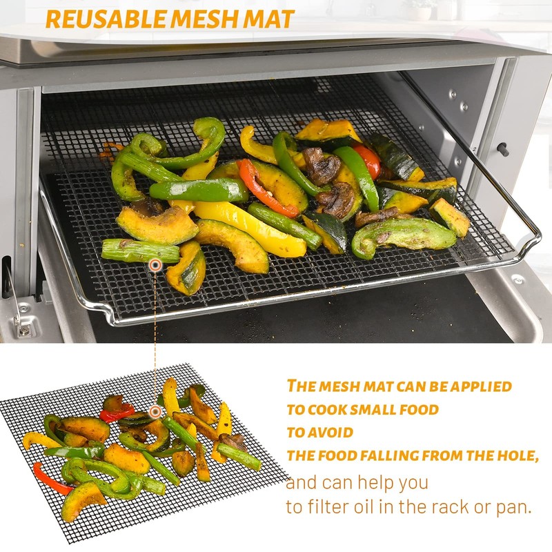 WMKGG 12 inch Square Air Fryer Liners 12"x12"-3 pcs Reusable Mat, Unbleached gallery