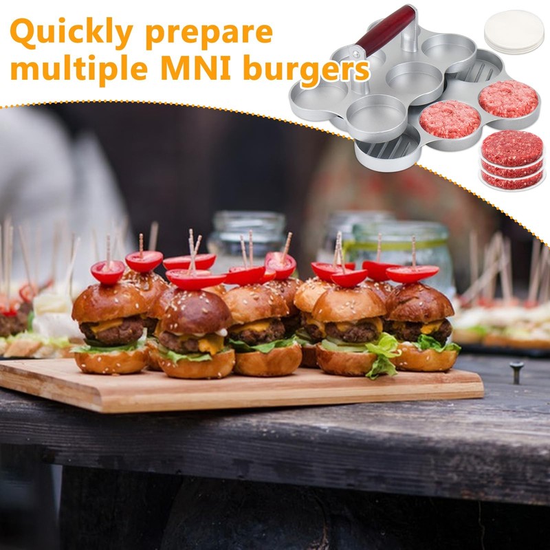 Mini Burger Press Small Meat Patty Maker With 300 Paper 2.64Inch Slot gallery