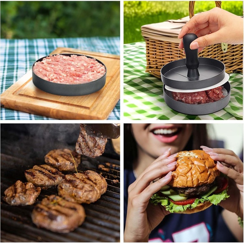 Burger Press 200 Patty Papers Aluminum Burger Press Patty Maker Meat Beef Cheese gallery