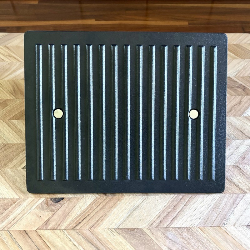 All Clad Cast Iron Burger Press / Panini Weight 10 x 8 Stainless Steel Handle gallery