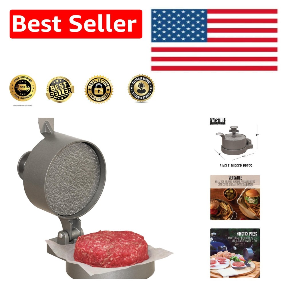 Create Consistent 4.5" Burgers with Adjustable Weight Burger Press - Easy Clean