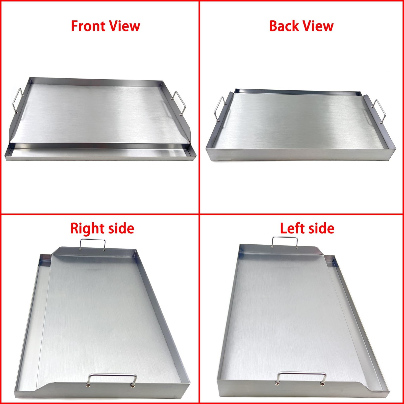 Parts DS127 Stainless Steel BBQ Cooking Griddle, Universal Flat Top Griddle w... gallery