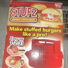 As Seen On TV STUFZ Americas Stuffed Burger Press Large Red Plastic