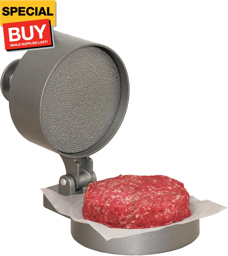 Burger Press, Makes 4 1/2" Diameter Patties for Hamburger, Crab Cakes, Sausage,