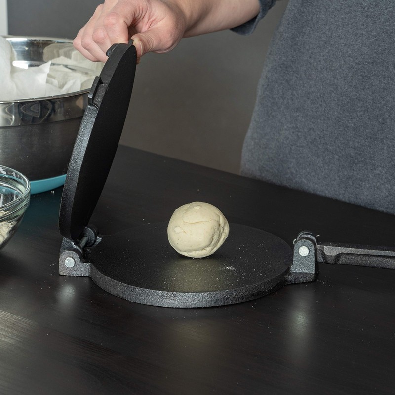 Chef's Secret 8 Inch Tortilla Cast Iron Press, Quickly Easily Makes Black gallery