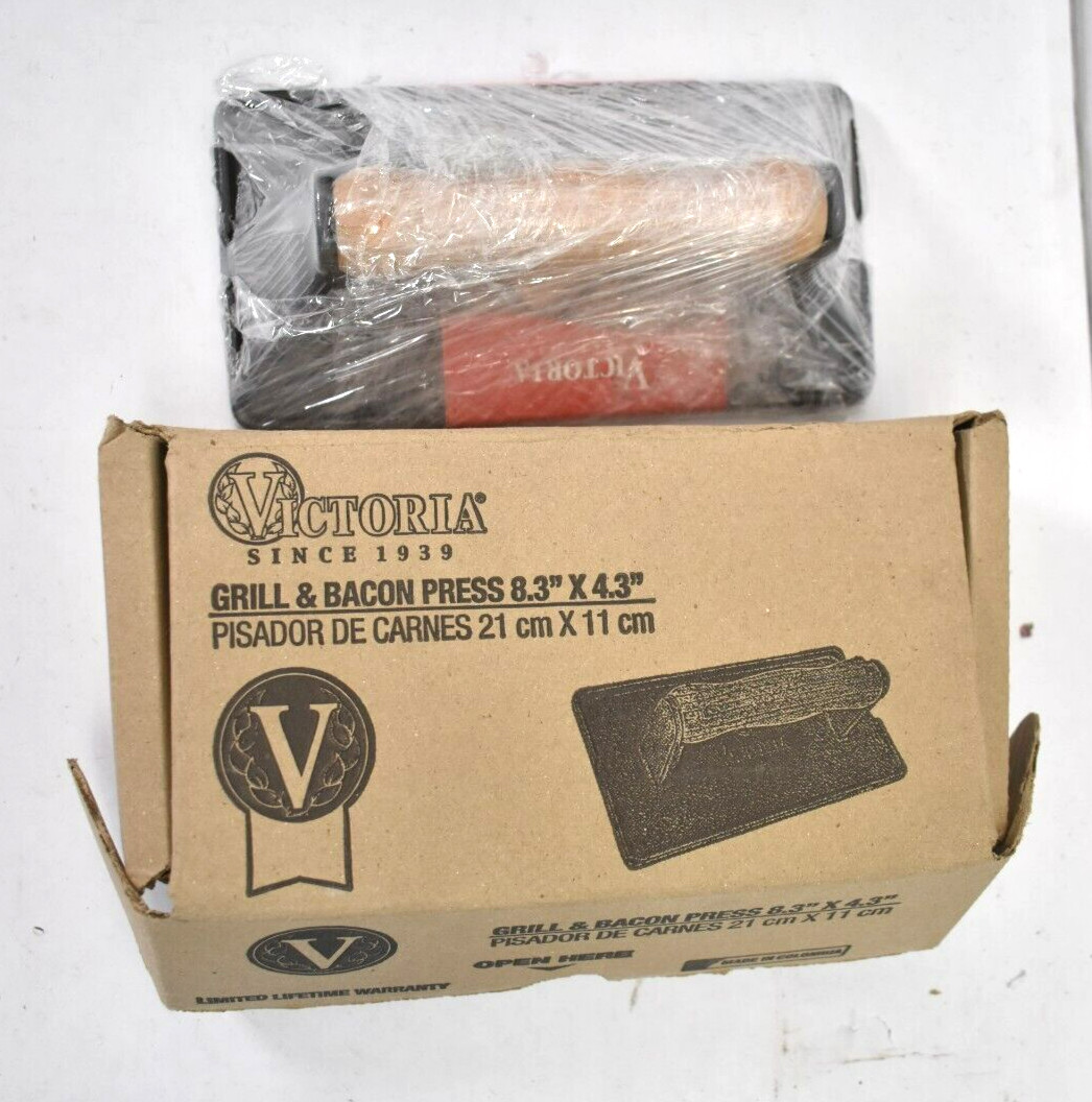 Victoria Cast iron Panini Press Seasoned w Wooden Handle For Burger Grill gallery