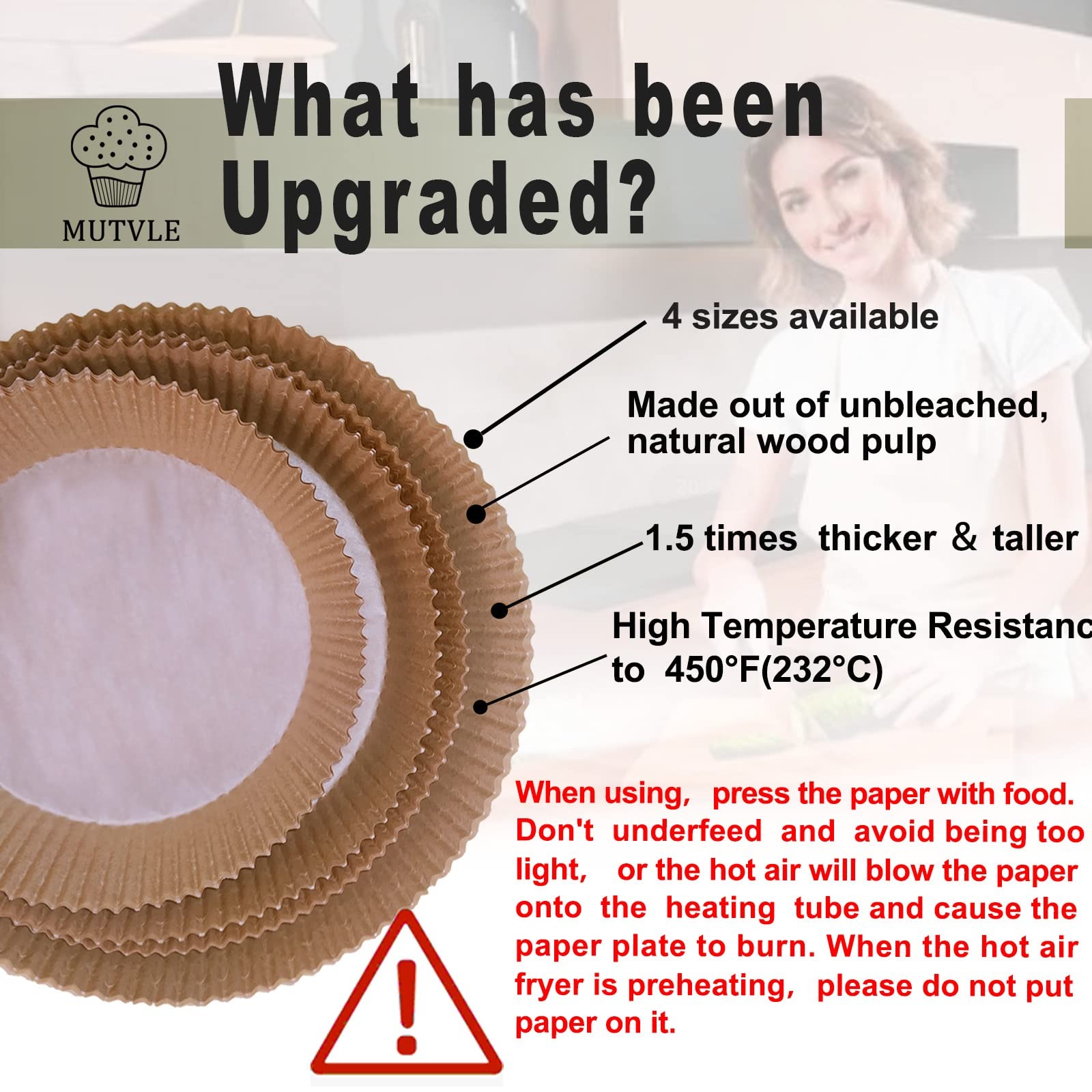 10 Inch Air Fryer Disposable Paper Liner Round, [ XXL Size] 100Pcs 10''Round gallery