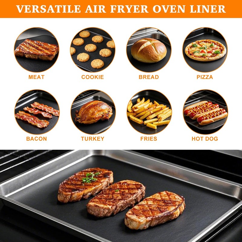 5 PCS Teflon Mats Oven Liner for Emeril Lagasse 26 QT French Large, Black gallery