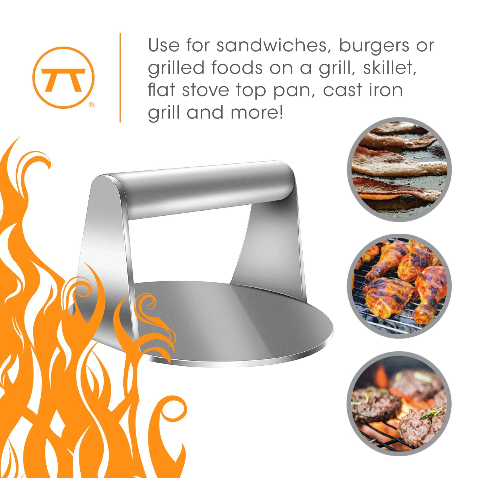 BBQ BURGER, BACON, PANINI PRESS STAINLESS STEEL gallery