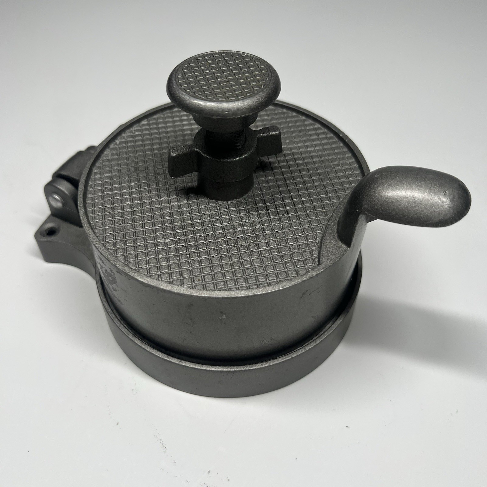Vintage Commercial Grade 4 5/8" Metal Adjustable Hamburger Patty Press gallery