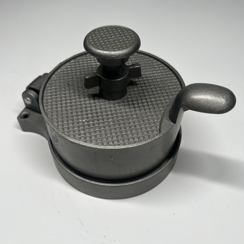Vintage Commercial Grade 4 5/8" Metal Adjustable Hamburger Patty Press
