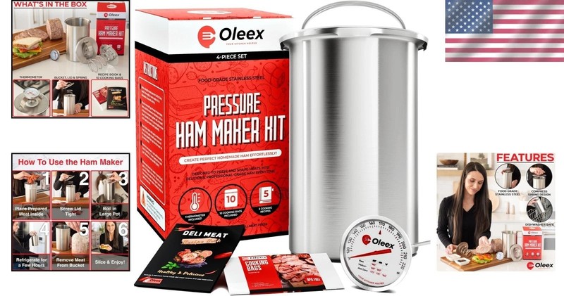 Multipurpose Stainless Steel Meat Press with Heavy-Duty Spring and Accessories gallery