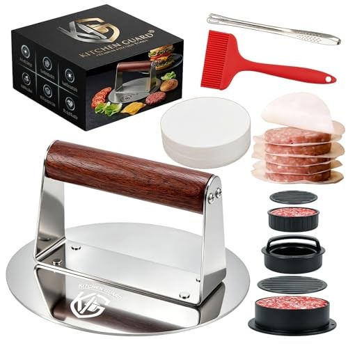 Stainless Steel Burger Press, 6.2 Inch Round Smash Burger Tool, Professional gallery