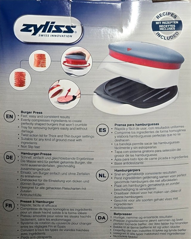 Vtg Zyliss Swiss Innovations Burger Press Hamburger Food Kitchen Gadget 2 Sizes gallery
