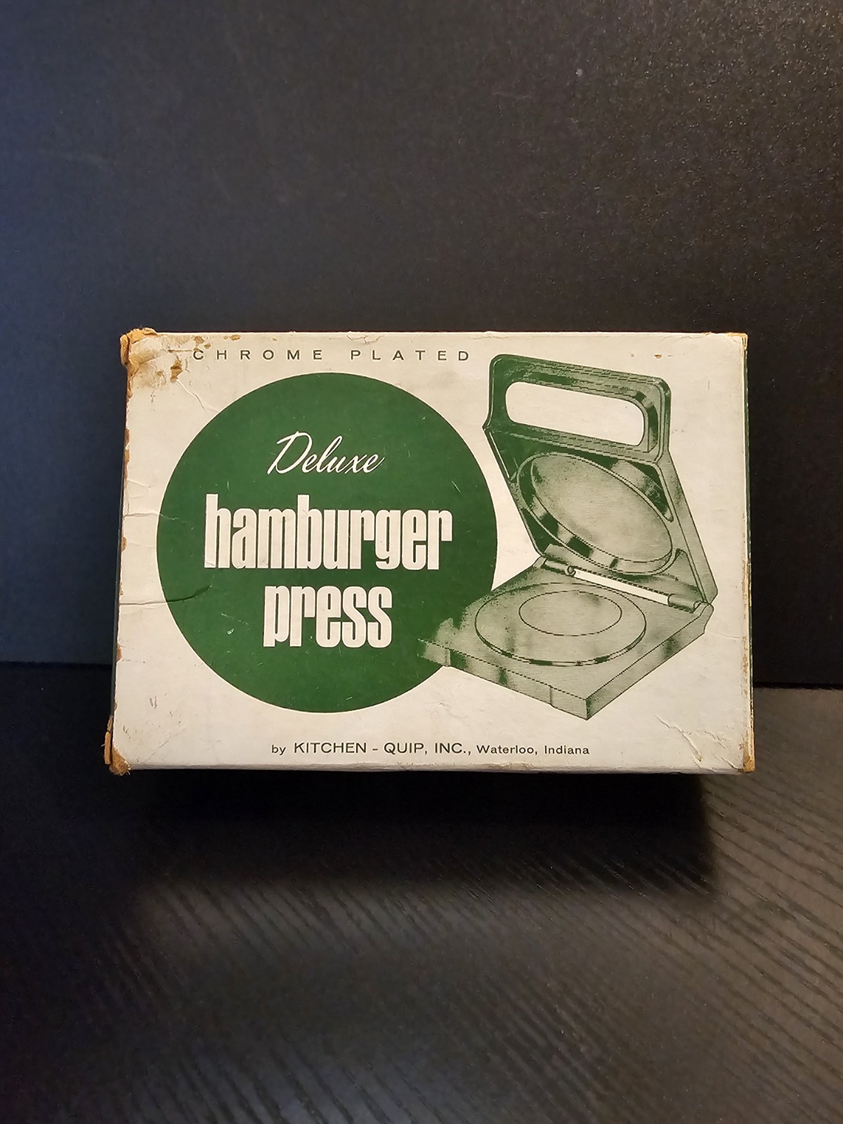 Kitchen-Quip Vintage Chrome Plated Deluxe Hamburger Press gallery