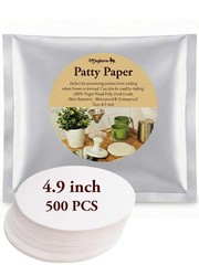 Meykers Wax Patty Paper Sheets for 5 Inches Burger Press – 500 Pack, Round