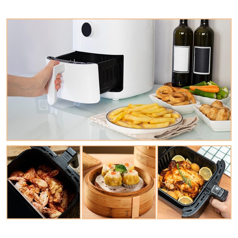 uxcell 200pcs Air Fryer Parchment Paper, 8.5 Inch Square inch, Beige gallery