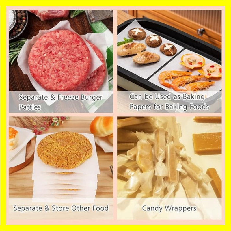 Parchment Paper Squares for Burger Press, Set of 300, 6 X 6 Inch Hamburger Patty gallery
