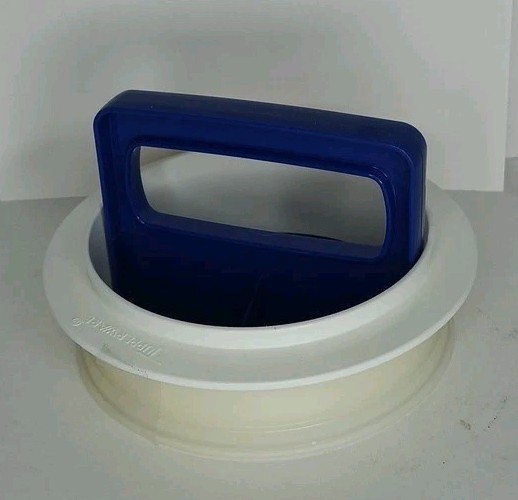 Vintage Tupperware Hamburger Press Ring Stack Blue gallery