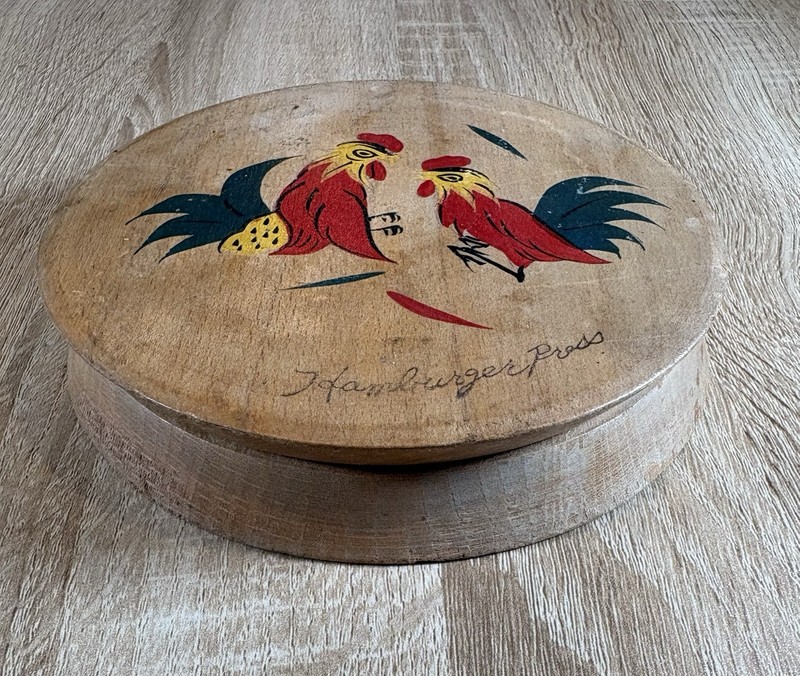 Vintage Wooden Hamburger Press Patty Mold Rooster Farmhouse Kitchen Japan gallery