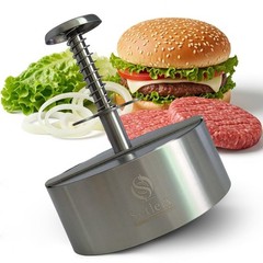 304 Stainless Steel Burger Press Patty Maker 3.9 inch Heavy Duty NonStick BBQ