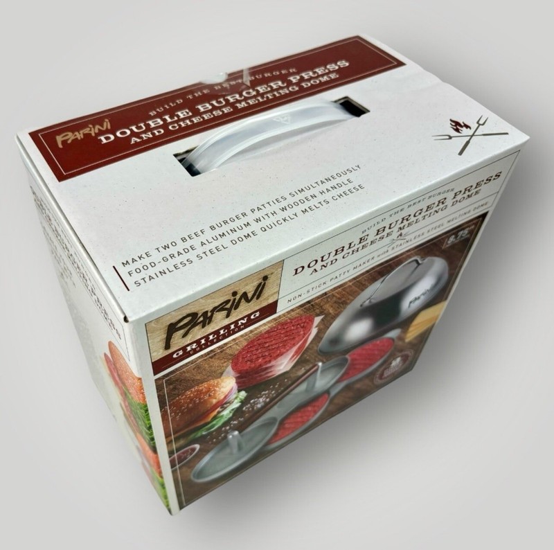 Parini Double Non-Stick Burger Press & Cheese Melting Dome 8.75"! gallery