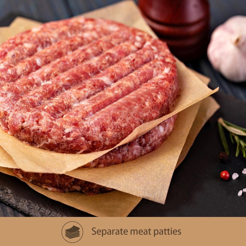 Putmhim 200Pcs 6 x 6 In Hamburger Patty Paper, small size, wood color gallery