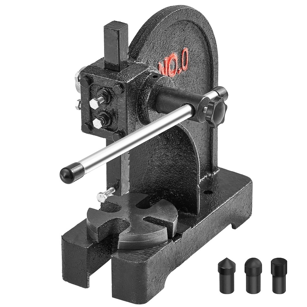 Arbor Press, 0.5 Ton Manual Arbor Press, 4.6" Maximum Height, Cast Iron Heavy-du