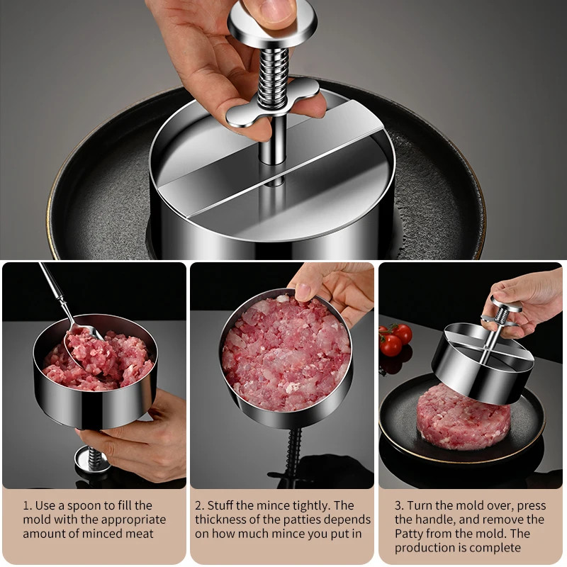 Hamburger Makers Non-Stick Smash Burgers Press Thickness Adjusted Tools gallery